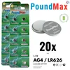 20x AG4 376/377 LR66 SR626 SR626SW 1,5 V PoundMax Alkaline Produktbild-Vorschau 1