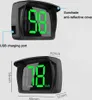 Two views of a digital speedometer with dimensions indicated. Náhled obrázku produktu