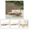 The Living Store 3-tlg. Garten-Lounge-Set mit Kissen Creme Produktbild-Vorschau 1