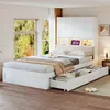 Flieks Jugendbett 90x200cm mit Led und Steckdose, Holzbett Produktbild-Vorschau 2