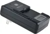 A black universal battery charger with an LCD screen and USB port, shown against a white background. Produktbild-Vorschau