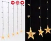 A split image showing a string of star-shaped fairy lights against a white background on the left and against a black background on the right. Produktbild-Vorschau