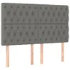 vidaXL Boxspringbett mit Matratze & LED Dunkelgrau 140x200 Produktbild-Vorschau 8