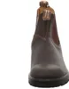 A close-up front view of a brown leather boot. Produktbild-Vorschau