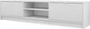 A white TV lowboard with two doors and open shelves. Náhled obrázku produktu