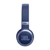 A close-up, front-facing view of a pair of blue JBL Live 670 NC on-ear headphones against a white background. Anteprima dell’immagine prodotto