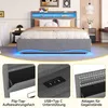 A collage showing a bed with LED lighting and close-ups of its features. Anteprima dell’immagine prodotto