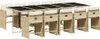vidaXL 11-tlg. Garten-Essgruppe mit Kissen Beige Poly Produktbild-Vorschau 1