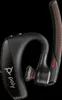 A black wireless headset with red accents is shown against a black background. Produktbild-Vorschau