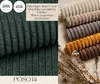 A collage showing a close-up of green corduroy fabric on the left and swatches of corduroy fabric in various colors on the right, with dried plant stems. Produktbild-Vorschau