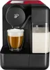A coffee machine with a glass of coffee and a milk container. Produktbild-Vorschau
