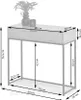 A diagram of a console table with dimensions indicated by arrows and measurements. Produktbild-Vorschau