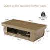 Table basse Tribesigns, 140 x 70 x 45 cm, pour le salon, Voir les images du produit 8