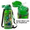 Kinder Trinkflasche Minecraft 600ml Tragegurt Aluminium Produktbild-Vorschau 3