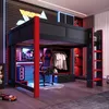 Hochbett mit LED-Beleuchtung, Gaming Bett mit Schreibtisch, Produktbild-Vorschau 2