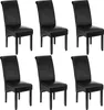 Six black dining chairs are arranged in two rows of three against a white background. Voir les images du produit