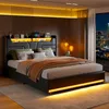 Łóżko kontynentalne 140 x 190 cm z oświetleniem LED i Podgląd zdjęcia produktu 1