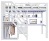 Letto a soppalco in legno, dimensioni 140x200 cm, con Anteprima dell’immagine prodotto 9