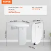 A white folding shower seat is shown in two positions: extended and folded, with dimensions indicated. Information about the item model, net weight, and maximum load capacity is displayed. Produktbild-Vorschau