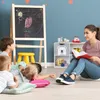 Relaxdays Kinderregal Bär, 2 Schubladen, 2 offene Fächer, H Produktbild-Vorschau 5