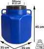 plasteo® 40 litri a collo largo, quadrato con coperchio e Anteprima dell’immagine prodotto 2