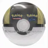 A Pokeball-shaped tin containing Pokemon trading cards. Produktbild-Vorschau