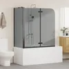 vidaXL Paravento per doccia da bagno Nero 120 x 68 x 130 cm Anteprima dell’immagine prodotto 3