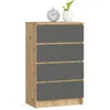 Kommode AKORD K60 Eiche Artisan 60 cm 4 Schubladen Front Produktbild-Vorschau 1