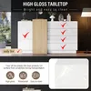 OKWISH Buffet Blanc Brillant avec 4 Tiroirs et 2 Portes - Voir les images du produit 5
