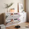 VOWNER schoenenkast met 4 deuren, smal, 105 x 24 x 80 cm, Productafbeelding-voorbeeld 3