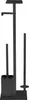 A black toilet brush holder with a toilet paper holder and a shelf. Produktbild-Vorschau