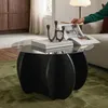 Konferenční stolek „Karhuvandi“ Ø 70 x 40 cm se skleněnou Náhled obrázku produktu 1
