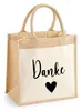 Geschenktasche Danke groß,  Jutetasche mit Herz M (30x30x19 Produktbild-Vorschau 1