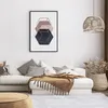Gerahmtes Poster - Schwarzer Rahmen - Sechsecke Modern Gold Produktbild-Vorschau 7