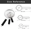 A size reference chart showing three sieves with dimensions indicated. Produktbild-Vorschau