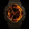 A close-up shot of a G-Shock watch with its backlight on. Produktbild-Vorschau