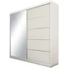 A white wardrobe with a mirrored door and drawers. Produktbild-Vorschau