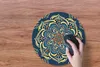 MuchoWow® Mauspad Mousepad Mandala - Gelb - Weiß - Muster Produktbild-Vorschau 3