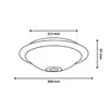 A diagram showing the dimensions of a ceiling light. Produktbild-Vorschau