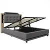 okwish Letto imbottito 140×200 Letto junior con ripiani Anteprima dell’immagine prodotto 11
