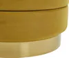 BELIANI Pouf 2er Set Senfgelb Samtstoff Gesteppt Rund mit Produktbild-Vorschau 6
