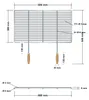Dessin technique – DEOS Grille de cuisson en acier inoxydable 68 × 38 cm avec poignées en bois Voir les images du produit