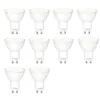 A collection of white LED light bulbs arranged in rows on a white background. Produktbild-Vorschau