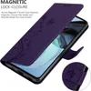 Cadorabo kryt pre Motorola MOTO G72 in FLORAL DARK PURPLE Náhľad obrázku produktu 4