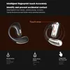 A marketing image showing two views of a pair of black and silver wireless earbuds, with text describing their features and touch controls. Náhľad obrázku produktu