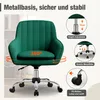 A green office chair with various feature callouts. Produktbild-Vorschau