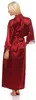 Damen langes Kimono Seidenrobe Morgenmantel; Dunkelrot S Produktbild-Vorschau 3