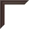 A corner piece of a dark brown picture frame with a wood grain texture. Produktbild-Vorschau