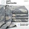 Bettwäsche 240x220 Baumwolle 3-teilig Bettbezug Blaugrau Produktbild-Vorschau 3