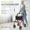 Juskys Rollator Bordeaux Rot, faltbar, höhenverstellbar, Produktbild-Vorschau 2